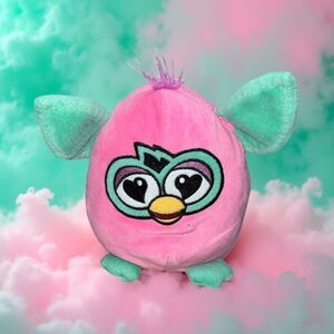 Toy Factory Furby Pink & Green Stuffed Animal Plush Toy 8”